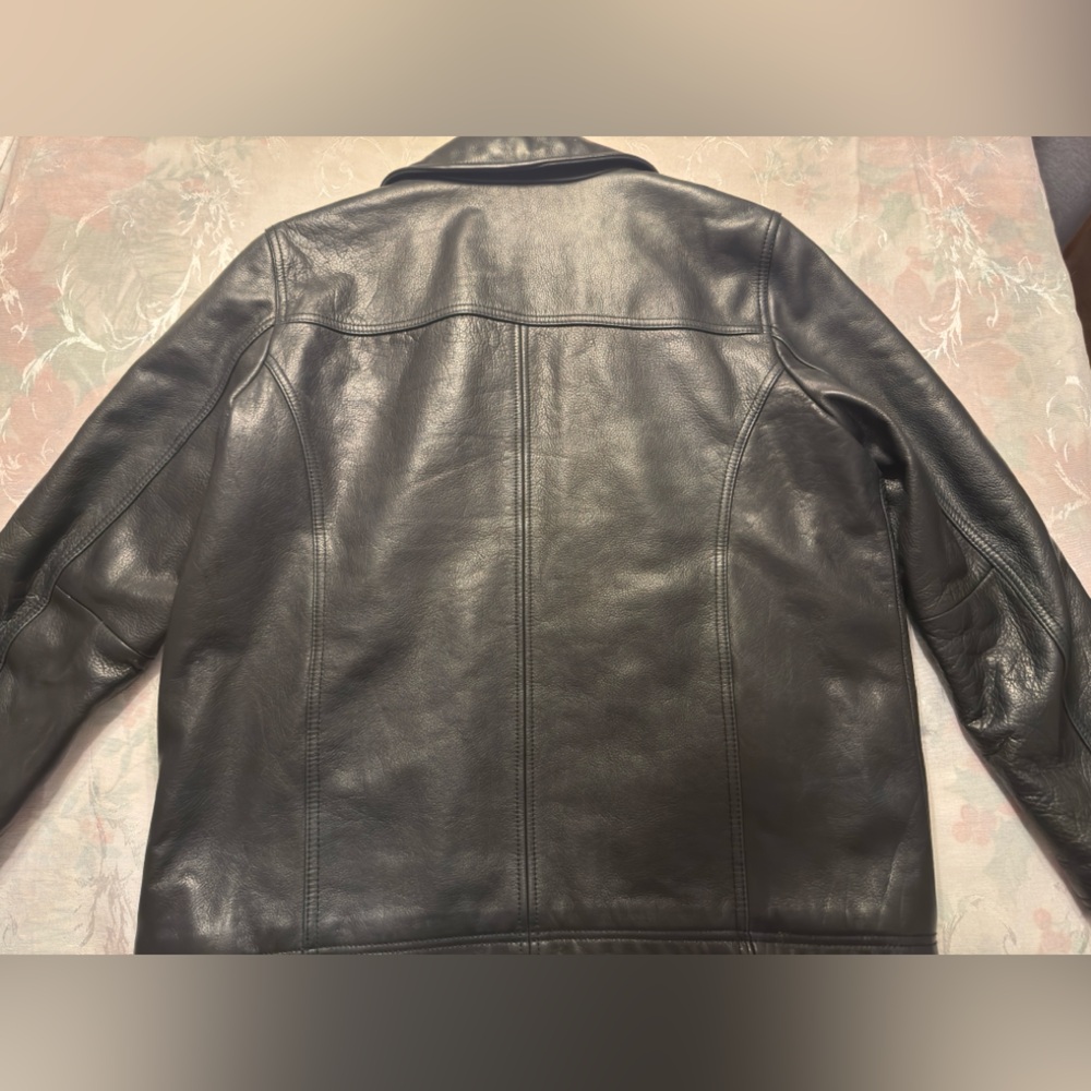 Calvin Klein Black Leather Outerwear - Picture 4 of 9